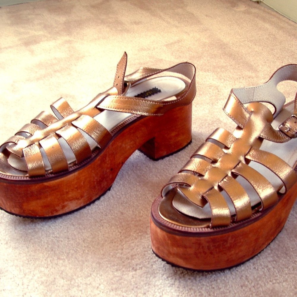Bachick Wood Clog Platforms Size EU 43 (US 12)